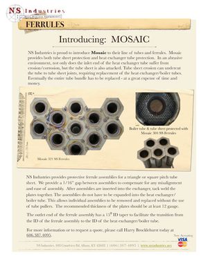 Cover of the NS Industries Mosaic specification sheet